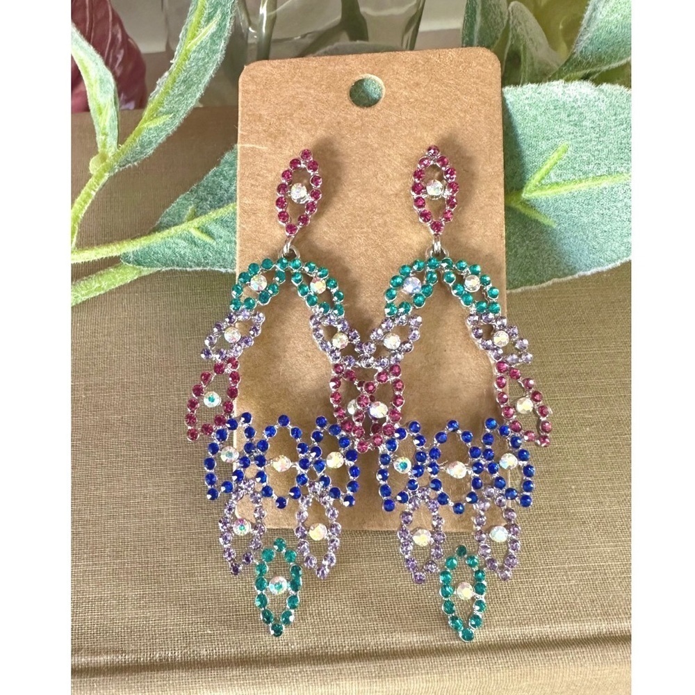 Rhinestone chandelier earrings